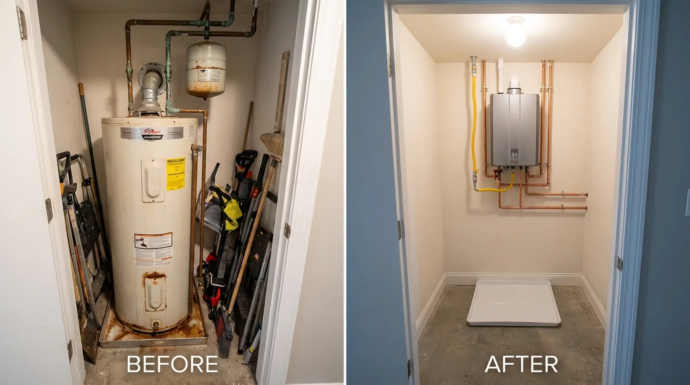 Tank water heater versus wall-mounted tankless unit comparison for Atoka, TN homeowners